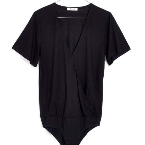 Madewell Tops - Madewell Faux Wrap Bodysuit in Black Madewell Tops - Madewell Faux Wrap Bodysuit in Black